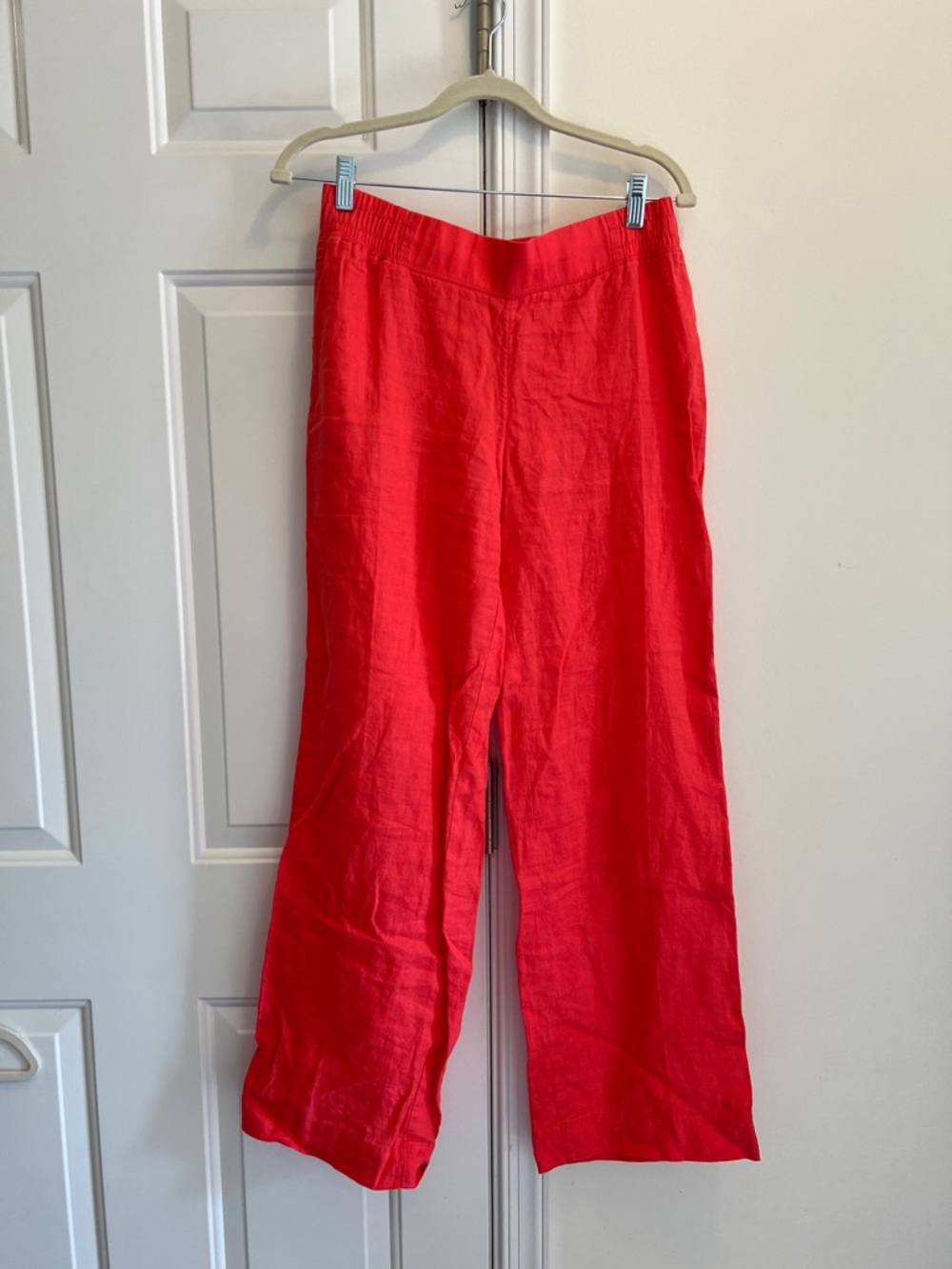 Lilly Pulitzer S bright red linen wide leg pants waist 15 1/2 hips 19 length 40